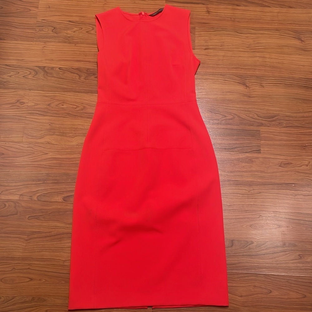 ZARA Sheath Red Dress ZW Collection Size Small - Picture 4 of 8